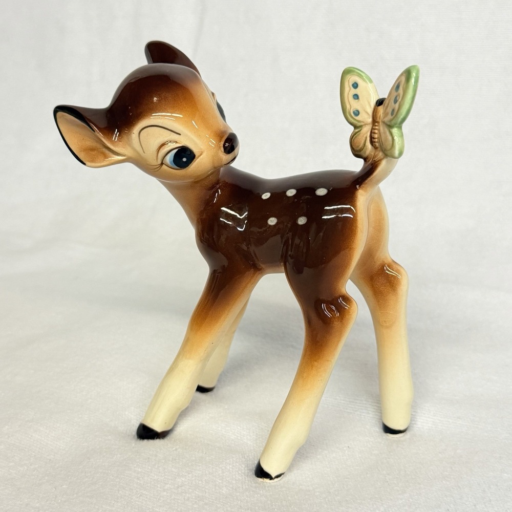 Vintage Bambi Ceramic Figurine Disney World Excellent Collector